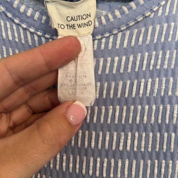 Caution to the wind Blue maxi dress size large women’s - Picture 5 of 5